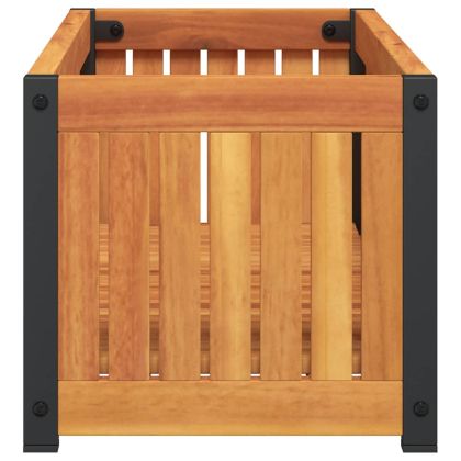 Градинска кашпа 80x30x27,5 см масивна акация и стомана