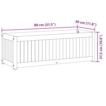 Градинска кашпа 80x30x27,5 см масивна акация и стомана