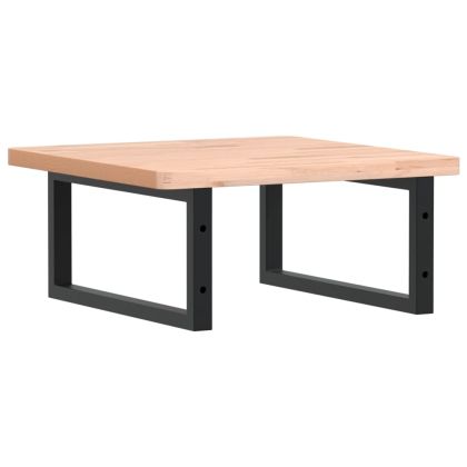 Стенен рафт за мивка, стомана и масивно дърво бук