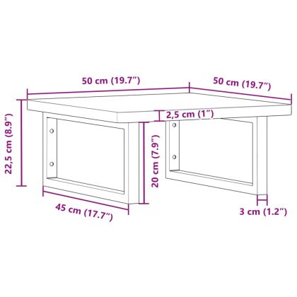 Стенен рафт за мивка, стомана и масивно дърво бук