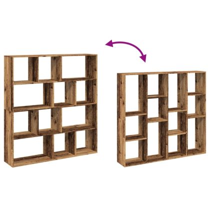 Библиотека, старо дърво, 132x29x141,5 см, инженерно дърво