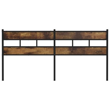 Резервна табла за легло, опушен дъб, 180 см, желязо и инженерно дърво