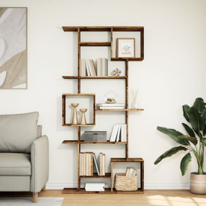 Библиотека, старо дърво, 92x29x188 см, инженерно дърво