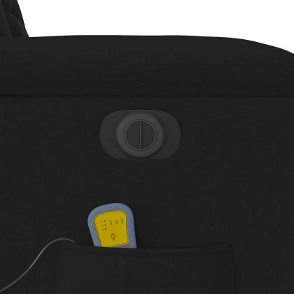 Електрически масажен наклоняем стол, черен, текстил