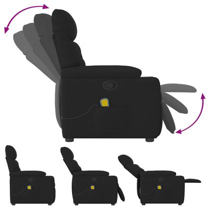 Масажен наклоняем стол, черен, текстил