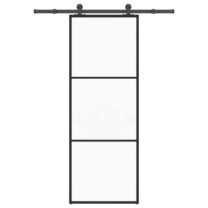 Плъзгаща се врата с обков 76x205 см ESG стъкло и алуминий