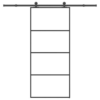 Плъзгаща се врата с обков 90x205 см ESG стъкло и алуминий