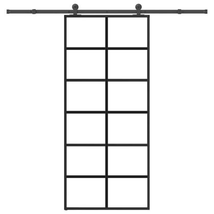 Плъзгаща се врата с обков 90x205 см ESG стъкло и алуминий