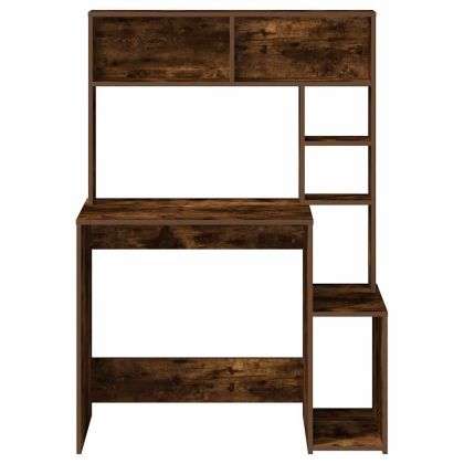 Бюро с рафтове, опушен дъб, 100x45x140 см, инженерно дърво