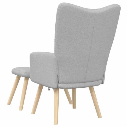 Релаксиращ стол с табуретка за крака Cloud Grey Fabric