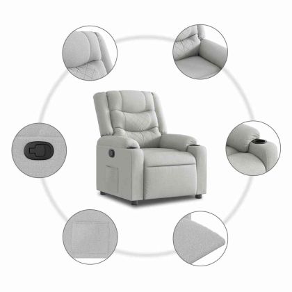 Recliner Chair Cloud Grey Fabric