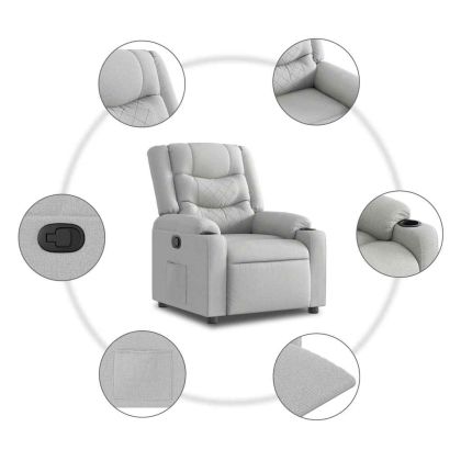 Recliner Chair Cloud Grey Fabric