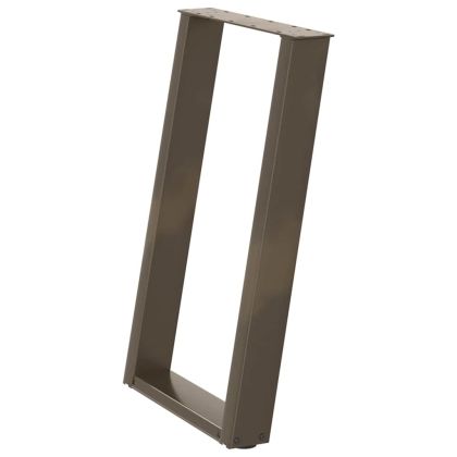 Крака за трапезна маса, U-образни, 2 бр., естествена стомана, 60 x (72-73) см, стомана