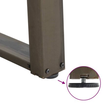 Крака за трапезна маса, U-образни, 2 бр., естествена стомана, 60 x (72-73) см, стомана