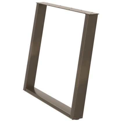 Крака за трапезна маса, U-образни, 2 бр., естествена стомана, 90 x (72-73) см, стомана