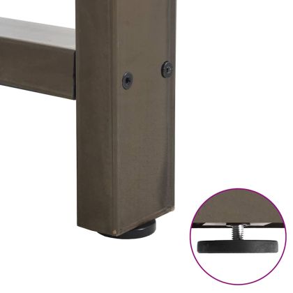 Крака за трапезна маса, естествена стомана, 2 бр., 80 x (72-73) см, стомана