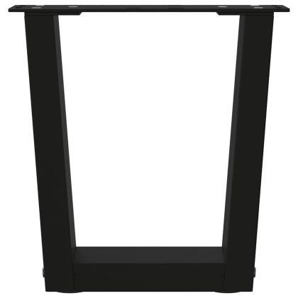 Крака за масичка за кафе, V-образни, 2 бр., черни, 30 x (30-31,3) см, стомана