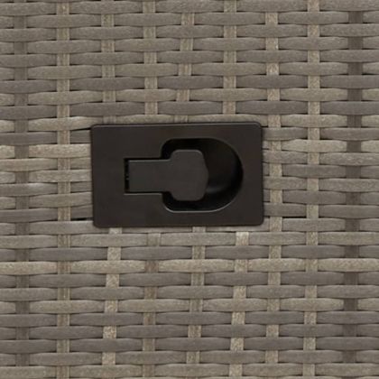 Градински диван с 2 места и маса, сив, полиратан