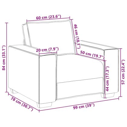 Диван-фотьойл, тъмносив, 100x78x84 см, плат