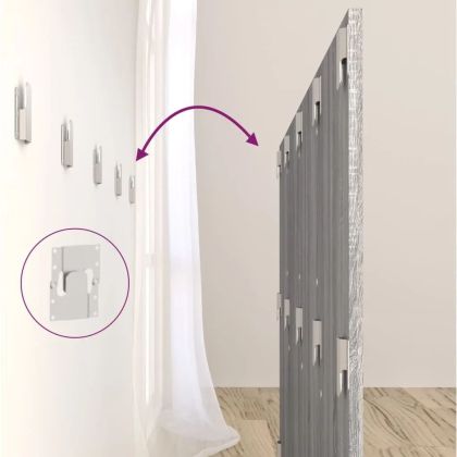 Горна табла за легло с шкафчета, сив сонома, инженерно дърво