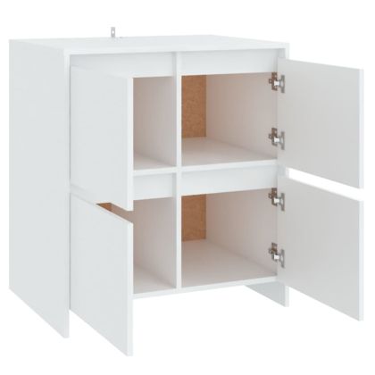 Бюфети, 2 бр, бели, 70x41x75 см, инженерно дърво