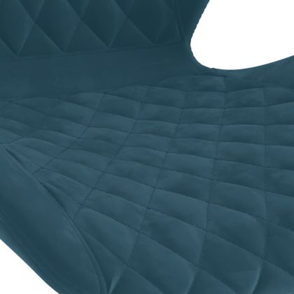 Бар табуретки, 2 бр, сини, кадифе