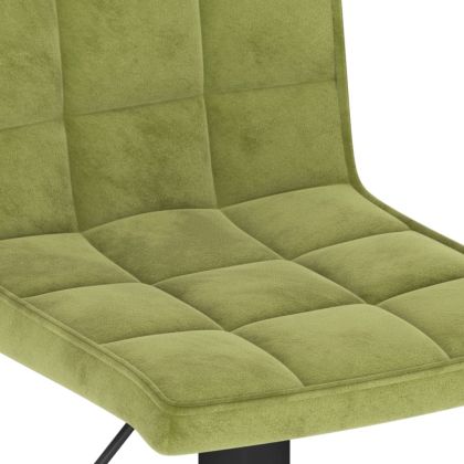 Бар табуретки, 2 бр, светлозелени, кадифе