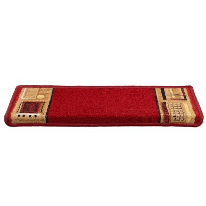Самозалепващи стелки за стълби, 10 бр, 65x21x4 см, червени