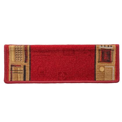 Самозалепващи стелки за стълби, 10 бр, 65x21x4 см, червени