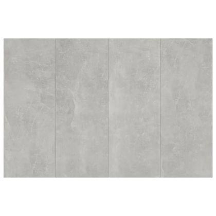 Горна табла за легло с шкафчета, бетонно сива, инженерно дърво