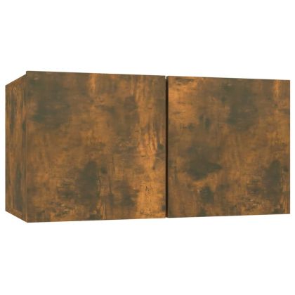 ТB шкафове, 8 бр, опушен дъб, 60x30x30 см, инженерно дърво