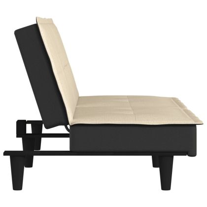 Разтегателно канапе, кремаво, плат