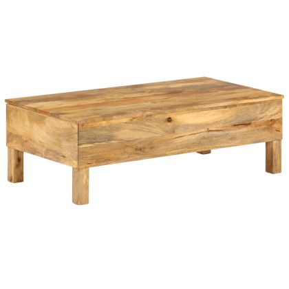 Маса за кафе от мангово дърво масив, 110x55x35 cм