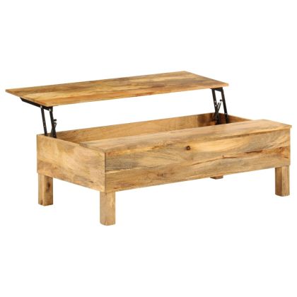 Маса за кафе от мангово дърво масив, 110x55x35 cм