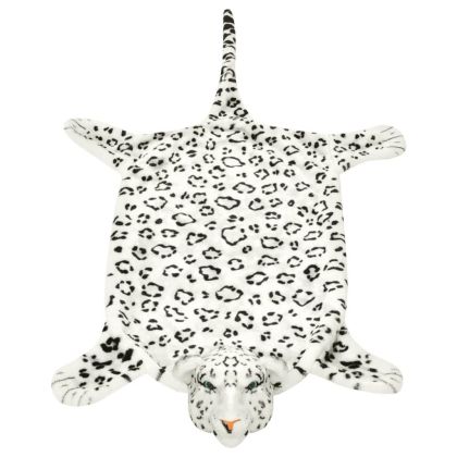 Плюшен килим "леопард", 139 см, бял