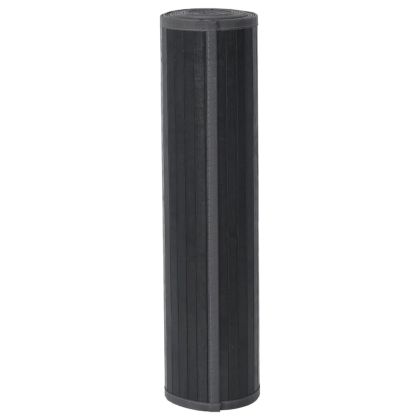 Килим, правоъгълен, сив, 70x200 см, бамбук