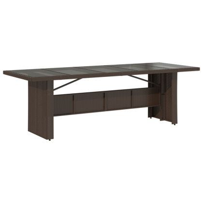 Градински бистро комплект с възглавници 9 части кафяв полиратан