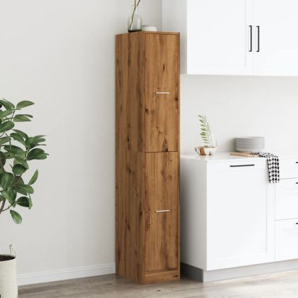 Шкаф органайзер, дъб артизан, 30x41x174,5 см, инженерно дърво