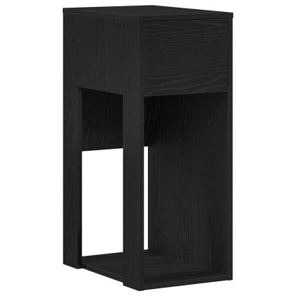 Стойка за компютърна кула с чекмедже черно 30x44x74 см