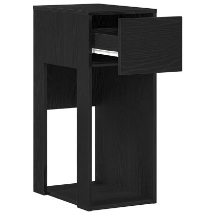 Стойка за компютърна кула с чекмедже черно 30x44x74 см