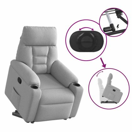 Изправящ реклайнер стол, облачно сив, текстил