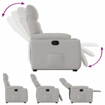 Изправящ реклайнер стол, облачно сив, текстил