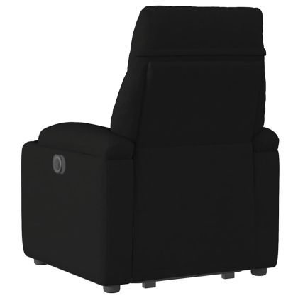 Изправящ реклайнер стол, черен, текстил