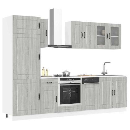 Комплект кухненски шкафове от 8 части Kalmar, инженерно дърво