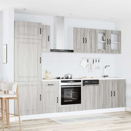 Комплект кухненски шкафове от 8 части Kalmar, инженерно дърво