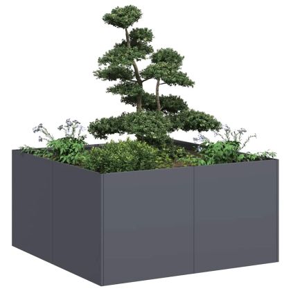 Кашпа, антрацит, 80x80x40 см, студеновалцувана стомана