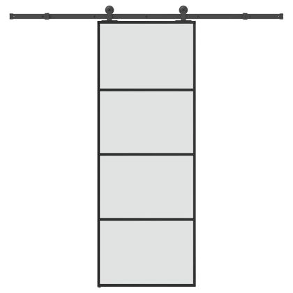 Плъзгаща се врата с обков 76x205 см ESG стъкло и алуминий