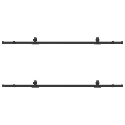 Комплект механизъм за плъзгаща врата, 213,5 см, стомана, черен