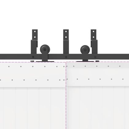 Комплект механизъм за плъзгаща врата, 305 см, стомана, черен