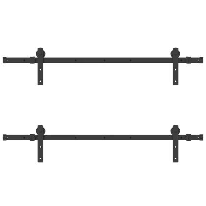 Комплект механизъм за плъзгаща врата, 305 см, стомана, черен